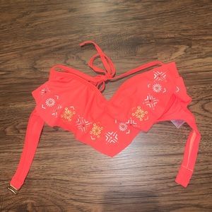 Hot pink/orange color bikini top